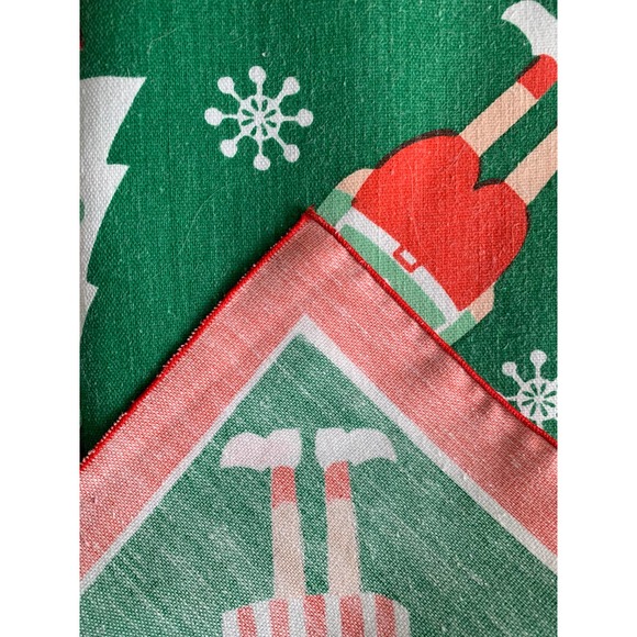 Scandinavian Christmas Cotton Napkin Set Modern Danish Dutch Boy Girl Design - Picture 6 of 9